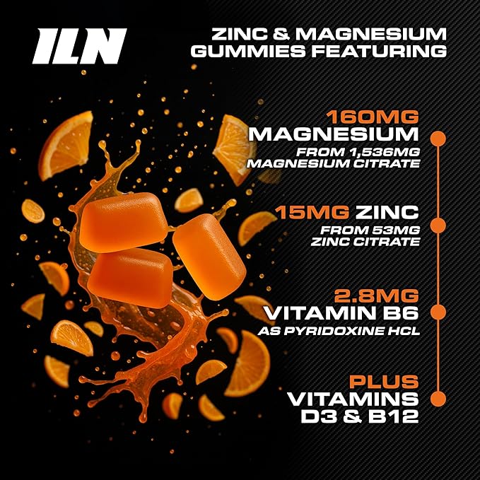Iron Labs ZM6 Gummies for Men &amp Women - 2 Pack - Zinc Magnesium Gummies (200 Count Orange Flavor Vegan) - Magnesium Citrate and Zinc Citrate Supplements with Vitamin B6 and D3