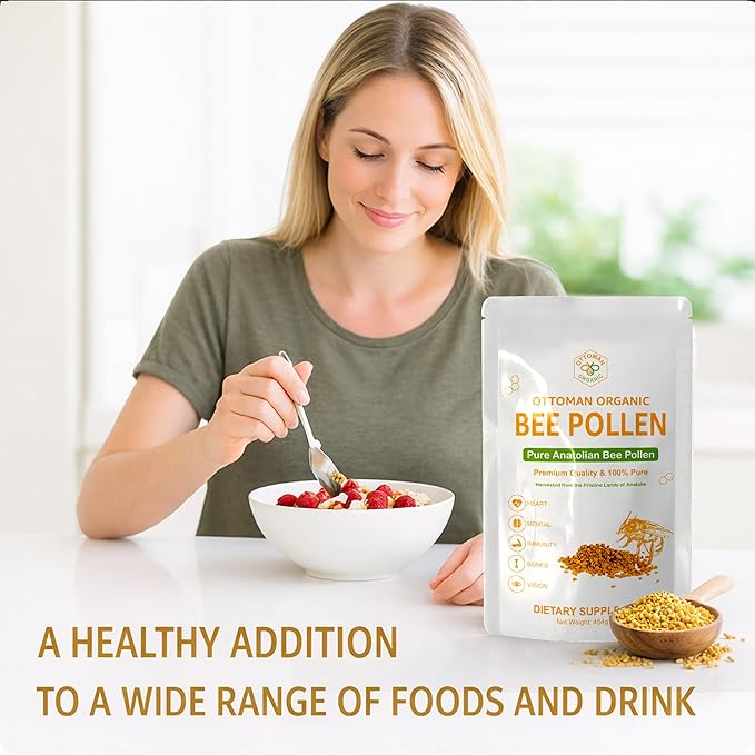 Bee Pollen – USDA &amp EU Organic Certified Halal ISO 22000 &amp GMP | 100% Pure Superfood Rich in Vitamins &amp Minerals | Non-GMO Additive-Free (1 Pound (Pack of 1))