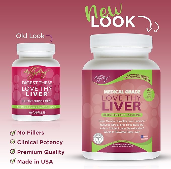 Dr. Liz Cruz Love Thy Liver - Liver Cleanse Detox &amp Repair Liver Supplements with Enzymes Herbs &amp Nutritive Ingredients Liver Health Supplement in Veggie Capsules 60 Counts