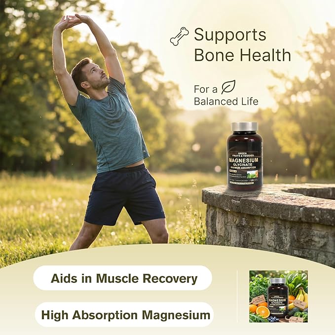 Magnesium Glycinate 500mg 2 Pack (120 Capsules Each) | Pure Magnesium Complex with Vitamin D3 | High Absorption Supplement for Men &amp Women | Gentle Magnesium Glycinate Capsules