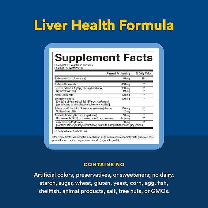 Natural Factors Liver Health Formula Nourishing Support for a Healthy Liver with Licorice Turmeric and Schisandra 60 capsules (30 servings)