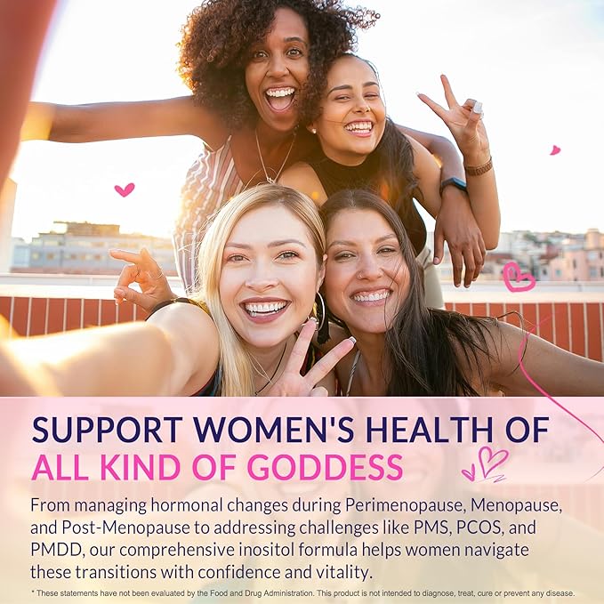 2 Pack Myo-Inositol &amp D-Chiro Inositol Hormone Balance for Women | Sugar Free Inositol Gummies w/ Omega 3 MTHF Folate Vitamin D3 B12 Magnesium &amp Zinc for Ovarian Health Ideal 40:1 Ratio