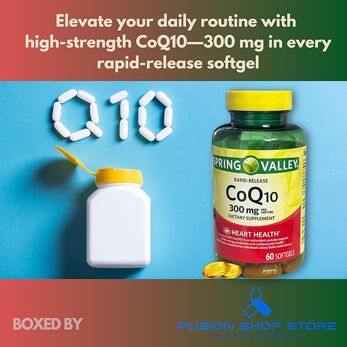 C0q10 300mg Rapid Release- 60 softgels (Pack of 1) Boxed by Fusion Shop Store