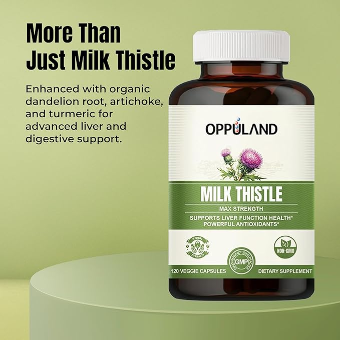 Milk Thistle Capsules - 250mg Herbal Liver Detox Supplement with Dandelion Root Turmeric Root and Artichoke Extract - Advanced Milkthistle Complex for Liver Health &amp Defense - 120 Day Supply