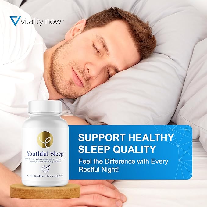 Youthful Sleep Supplement - Natural Sleep Support No Melatonin Deep Rest - 60 Capsules