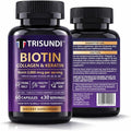 Biotin 5000 mcg Capsules with Collagen &amp Keratin B-Complex Vitamins B1 B2 B3 B5 B6 B12 Hair Skin Nail Support Formula 60 Capsules