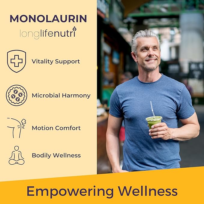 LongLifeNutri Grapefruit Seed Extract 500 mg + Monolaurin 1500 mg Bundle - 180 + 200 Vegetarian Capsules Daily Energy &amp Balance Gut Health &amp Natural Defense GMP Certified Made in USA