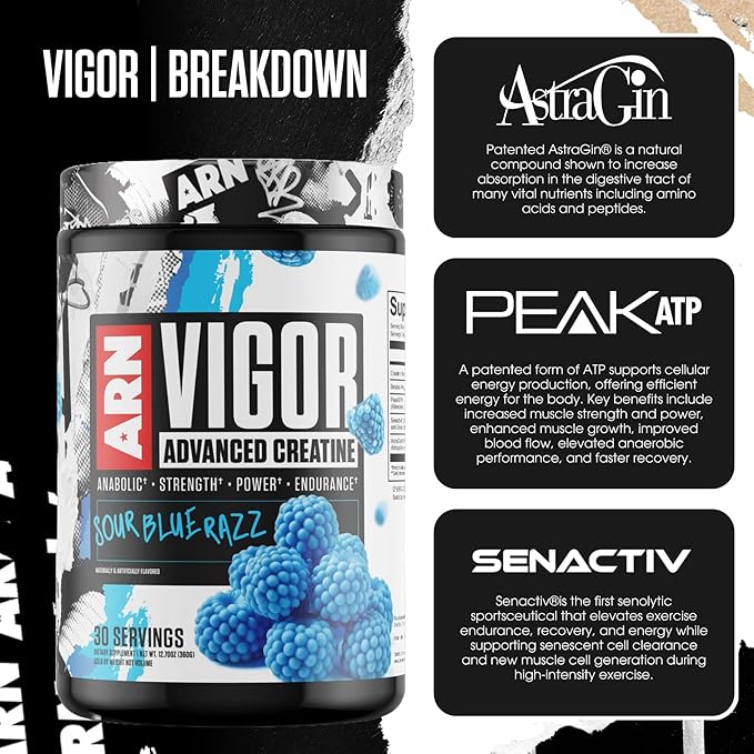 Arms Race Nutrition | ARN | Vigor Advanced Creatine Formula (30 Servings Punch)