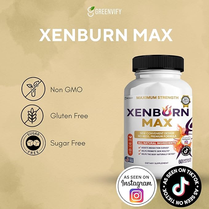 Xenburn Max Dietary Supplement Maximum Strength 60 Capsules 30-Day Supply All Natural Ingredients (1)