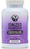 Alkaline for Life Ionized Magnesium Magnesium Glycinate Citrate Ascorbate Complex High-Absorption Magnesium Supplement Gentle Daily Support 60 Capsules