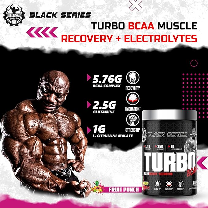 Black Series Turbo BCAA | Advanced Muscle Recovery Formula for Enhanced Performance | 30 Servings 390 Gram (Regular Fruit Punch)
