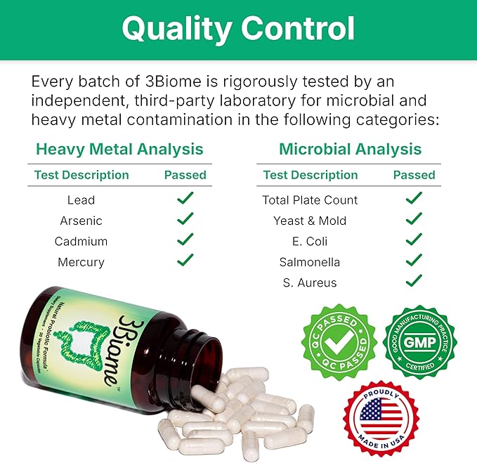 3Biome - Natural Probiotic Supplement - Non-GMO Vegan Gluten-Free
