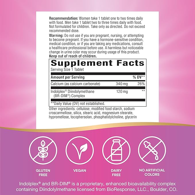 Nature's Way Estrobalance Absorbable BR-DIM Supports Healthy Estrogen Metabolism* Vegan Gluten Free 60 Tablets (Packaging May Vary)