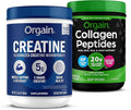 Orgain Creatine Monohydrate Powder 17.64 Oz (100 Servings) &amp Collagen Peptides Powder 1lb (20g Grass Fed) Bundle - Unflavored Non-GMO Supplements for Muscle Brain Skin &amp Joint Support