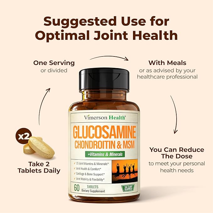 Glucosamine Chondroitin MSM Supplement – Advanced Joint Supplements for Men and Women w/Glucosamine Sulfate 1000mg Chondroitin Sulfate &amp MSM Vitamin B12 and More for Joint Health – FSA Eligible