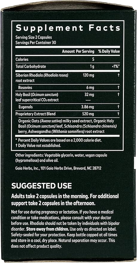 Gaia Herbs Adrenal Health Stress Support 60 Ct