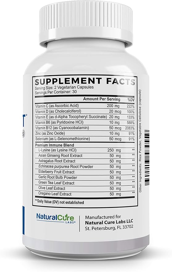 Natural Cure Labs Bundle: Clean L-Lysine with Immune Support