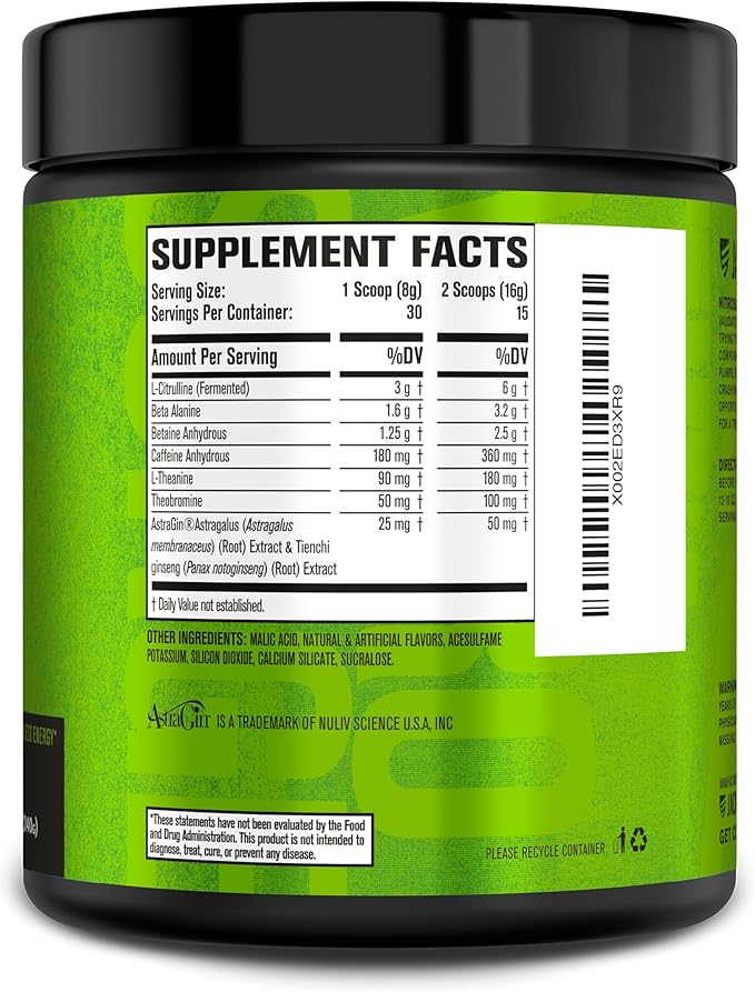 Jacked Factory Nitrosurge Pre-Workout in Arctic White &amp BCAA in Fruit Punch for Muscle Building and Recovery