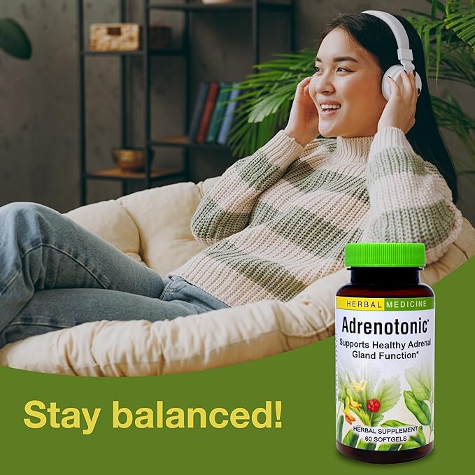 Herbs Etc. Adrenotonic - Herbal Supplement for Adrenal Gland Health Support - Energy Support Supplement for Men &amp Women - 60 Softgels (60 Servings)