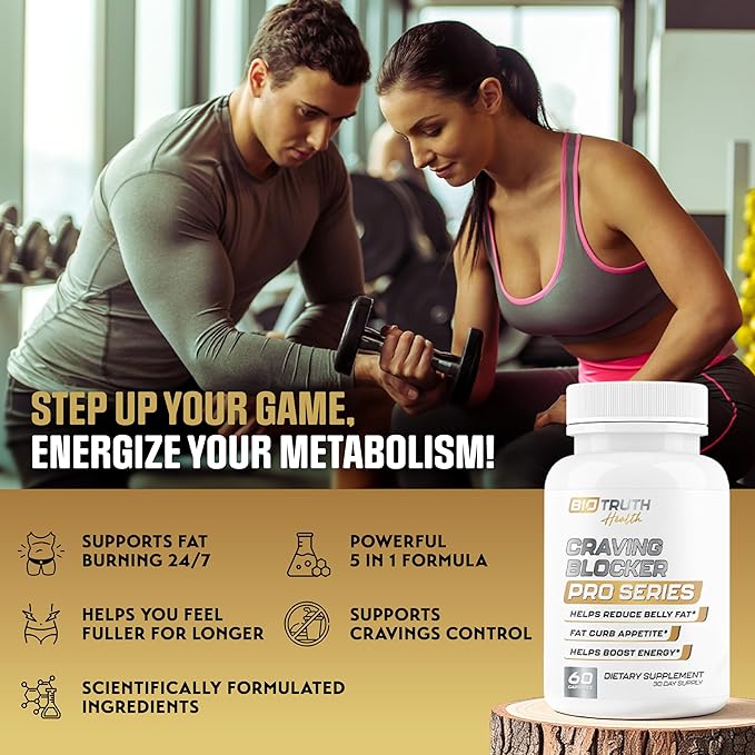 Craving Blocker PRO Series - Supports GLP-1 Pathway Function - Weight Loss Pills for Women &amp Men - Fat Burner to Boost Metabolism Appetite Suppressant | 3rd Party Tested Supplement - 60 Capsules