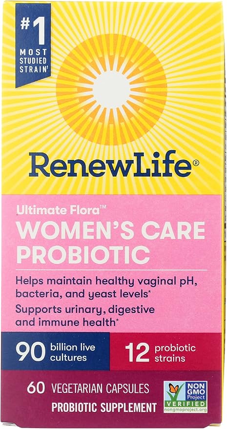 Renew Life Ultimate Flora Women's Care Probiotic Supplement 90 Billion Non-GMO 60 Vegetarian Capsules