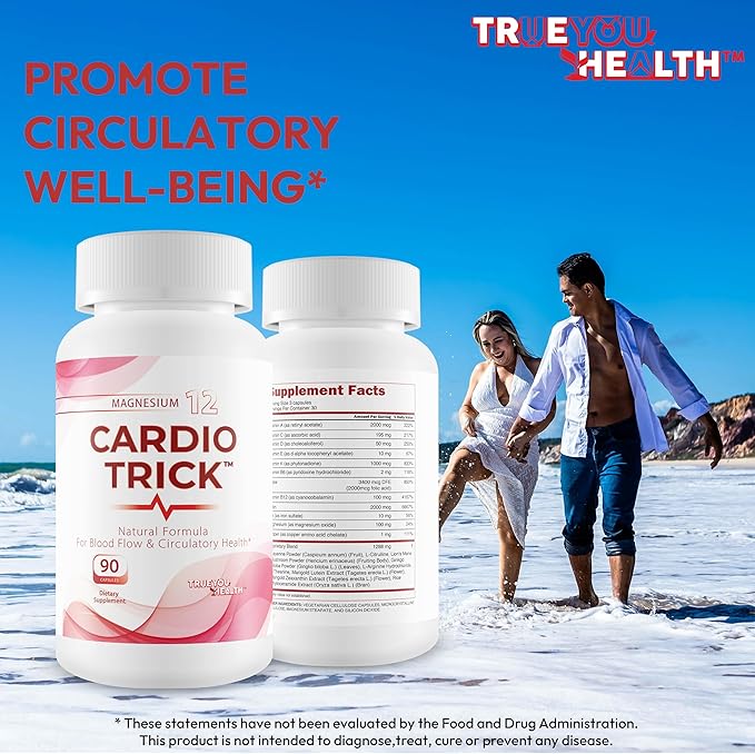 Cardio Trick - Japanese Cucumber Trick for Max Blood Flow Cardio Care &amp Healthy Pressure - Healthy Blood Flow Cardio Plus High Pressure Pills - Advanced Blood Flow Care Pressure Supplement