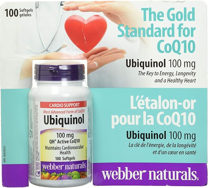 Webber Naturals Ubiquinol 100mg QH Active CoQ10 100 softgels