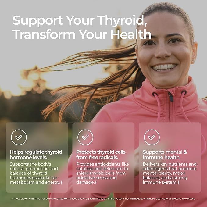 Livingood Daily Thyroid Support Supplement 16-in-1 Wellness Blend with Adaptogenic Herbs Iodine Magnesium and Selenium Thyroid Support for Women &amp Men Vegetarian Capsules Gluten Free 60 Cou