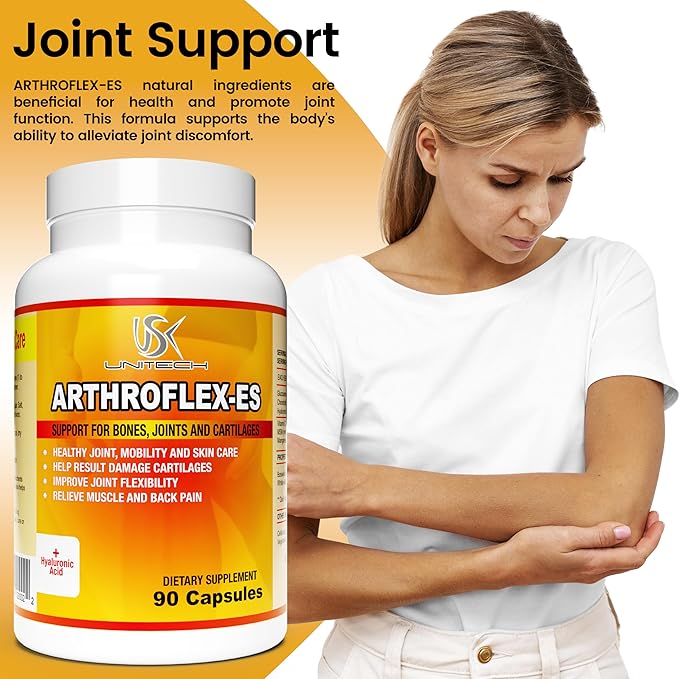 USK ARTHROFLEX-ES | Joint Support Supplement | Natural Formula with Glucosamine Chondroitin MSM and Turmeric | Supports Comfort and Flexibility | 60 Capsules