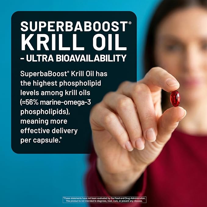 NatureWise Krill Oil 1000 mg + Vitamin D3 6000 IU - SUPERBAboost Concentrated Antarctic Krill Oil - Omega-3 EPA &amp DHA Phospholipids &amp Astaxanthin - Non-GMO - 60 Softgels[30 Day Supply]