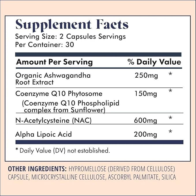 FullWell Fertility Booster - Conception Support for Men &amp Women - Supports Egg &amp Sperm Quality - Reproductive Health - CoQ10 Ashwagandha NAC &amp ALA - 60 Count (30 Servings)