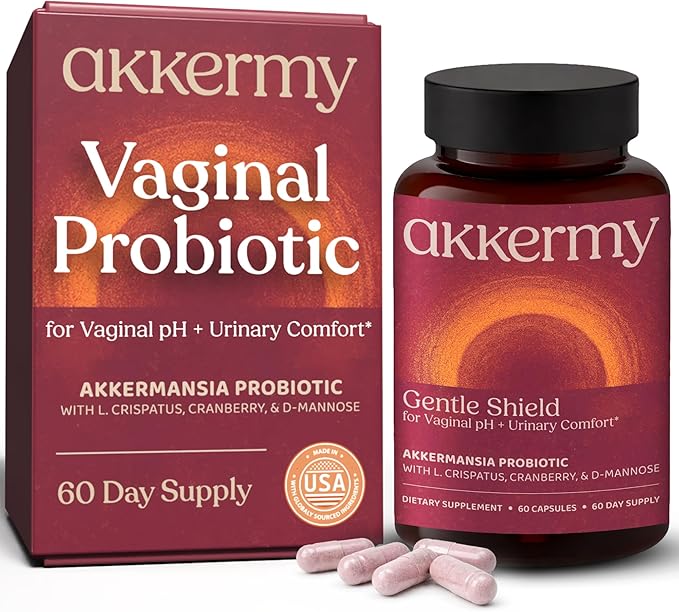 Vaginal Probiotics for Women with Akkermansia L. Crispatus Cranberry Pills &amp D-Mannose - Supports Vaginal pH Balance for Women UTI Support &amp BV Prevention - 60 Day Supply | USA Made