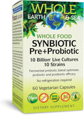 Natural Factors Whole Food Synbiotic Pre+Probiotic 10 Billion - Organic Gut &amp Digestive Health Supplement - Non-GMO Gluten-Free &amp Dairy-Free - 60 Vegetarian Capsules (60 Servings)
