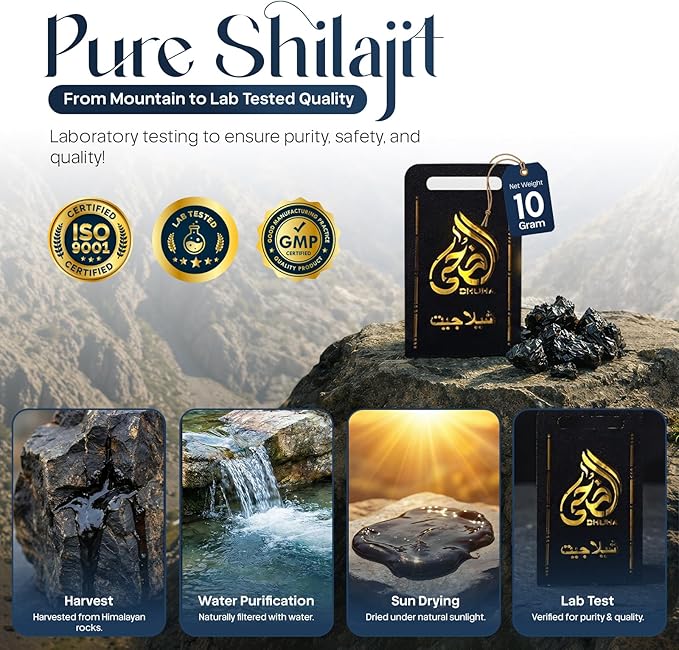 Pure Himalayan Shilajit Resin – 10g Pack for Men &amp Women | Gold Graded Mountain Sourced Shilajit | 85+ Trace Minerals &amp Fulvic Acid | Eurofins Lab Verified | GMP Certified