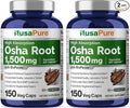 NusaPure OSHA Root Extract 1500 mg per Vegan Caps - 150 Count (10:1 Extract Non-GMO Vegan Bioperine) Ligusticum Porteri (Pack of 2)