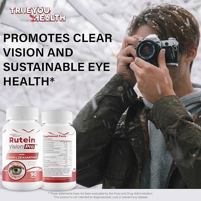 Rutein Vision Pro - Our Best Vision Pills For Eyes - Vitamin A Vision Capsules - Vision Improvement Pills - Rutein Supplement For Eyes - Rutein Eyebright Eye Red Root Hack For Retina Clear Ocular Clog