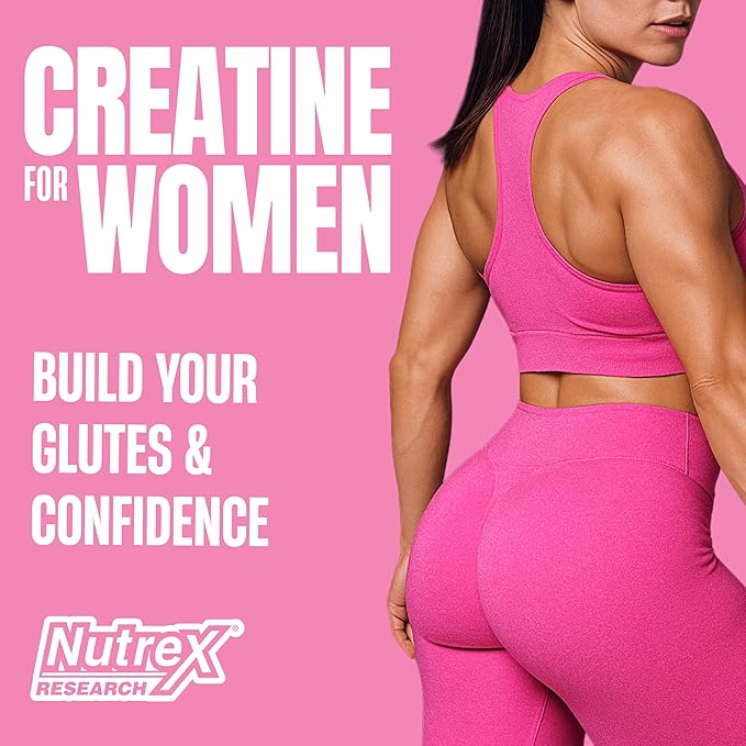 Nutrex Research Creatine for Women Booty &amp Beauty – Pink Lemonade | 5g Creatine 2g Collagen BCAAs &amp Hyaluronic Acid | Gluten Free 30 Servings