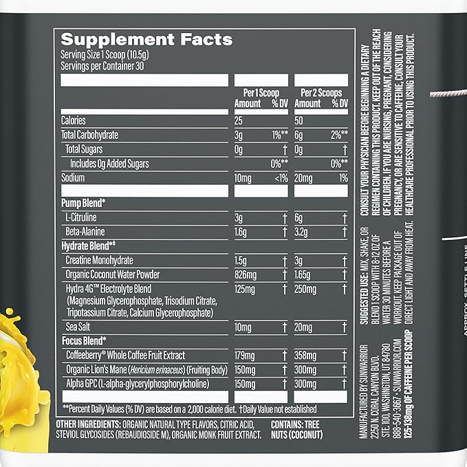 Active Preworkout Hydration Blend &amp Creatine Monohydrate Powder Set | Bundle &amp Save | Non-GMO Soy Dairy Filler &amp Gluten Free (60 Servings Unflavored Creatine 30 Servings Yuzu Mango Pre Wo
