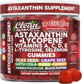 Clean Nutraceuticals AstaZen Astaxanthin Gummies 12mg - with Lycopene Vitamins A C D E L-Tyrosine &amp Selenium - Antioxidant Support Gummies - 60 Count
