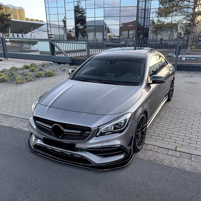 Front Bumper Splitter Lip Kit For Benz CLA C117 CLA200 CLA45 AMG 2016-2019 Black