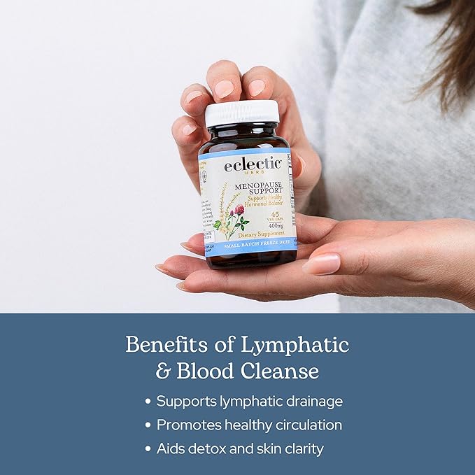 Eclectic Herb - Lymph &amp Blood Cleanse | Lymphatic &amp Circulatory Support | Freeze Dried Concentrated Herbal Supplement | Natural Wildcrafted Non-GMO Gluten Free Vegan (45 CT | 285 mg)