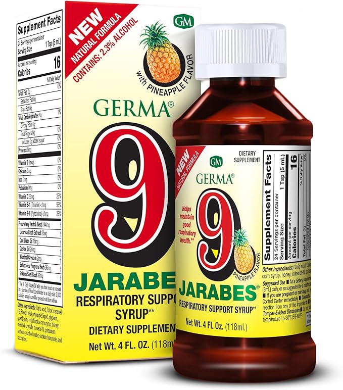 Germa 9 Jarabes Dietary Supplement 4 Fl oz. 2-Pack