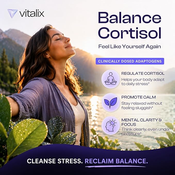Cortisol Reducer for Women &amp Men | Cortisol Drink Mix with Ashwagandha KSM 66 Magnesium Glycinate L Theanine + More | Cortisol Detox for Stress &amp Sleep Support | Raspberry Lemonade | 30 Serv