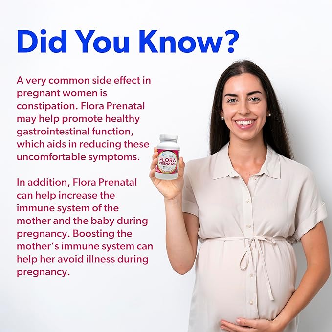 belle+bella Probiology Flora Prenatal Capsules - Dual Action Probiotic &amp Prebiotic Supplement with Folic Acid for Prenatal &amp Postnatal Women - Non-GMO Vegan &amp Gluten Free - 30 Caps