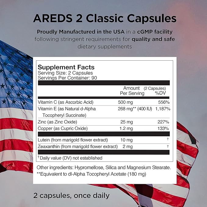 Viteyes AREDS 2 Capsules and Viteyes Multivitamin AREDS 2 Companion Single Daily Dose Eye Vitamins 3 Month Supply