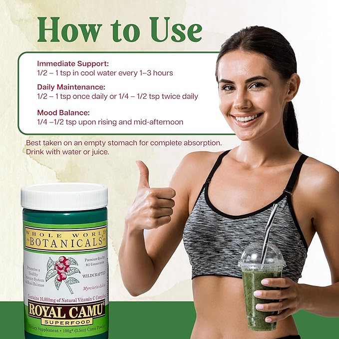 Royal Camu Camu Powder – Natural Vitamin C Source – Antioxidant-Rich Amazon Superfruit – 100g