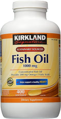 Kirkland Signature Omega-3 Fish Oil Concentrate 800 Softgels 1000 mg Fish Oil with 30% Omega-3s (300 mg)