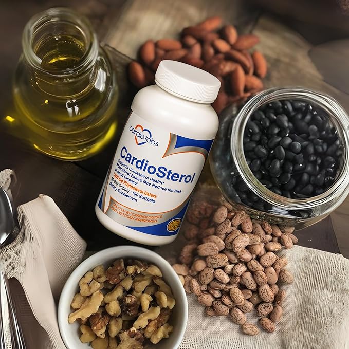 CardioSterol 1.5 Grams of Plant-Based Phytosterol Esters Plus Fish Oil Cholesterol Support Supplement Contains Mixed Tocopherols Plant Sterols Supplement - 60 Day Supply - 180 Softgels