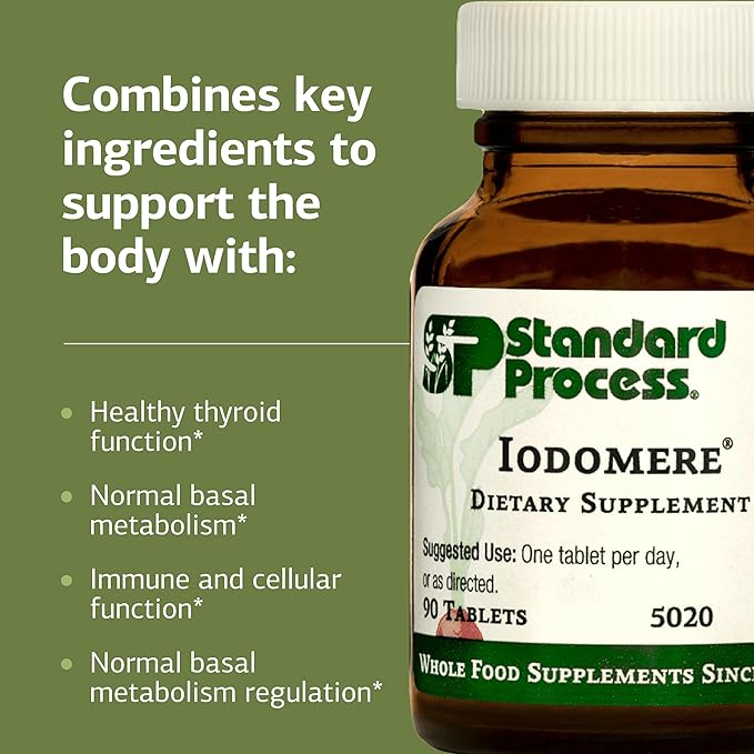 Standard Process Iodomere - Daily Supplement to Support Your Metabolism Immune Function &amp Thyroid Hormone Production - Gluten-Free Non-Dairy &amp Non-Soy - 90 Tablets (90 Servings)