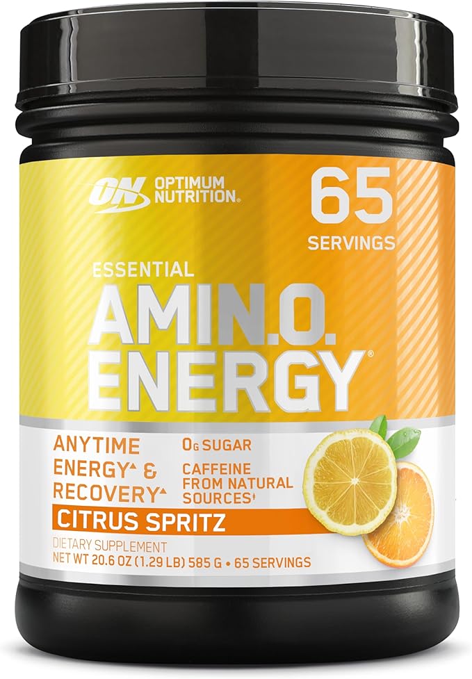 Optimum Nutrition Amino Energy - Pre Workout with Green Tea BCAA Amino Acids Keto Friendly Green Coffee Extract Energy Powder - Citrus Spritz 65 Servings (Packaging May Vary)